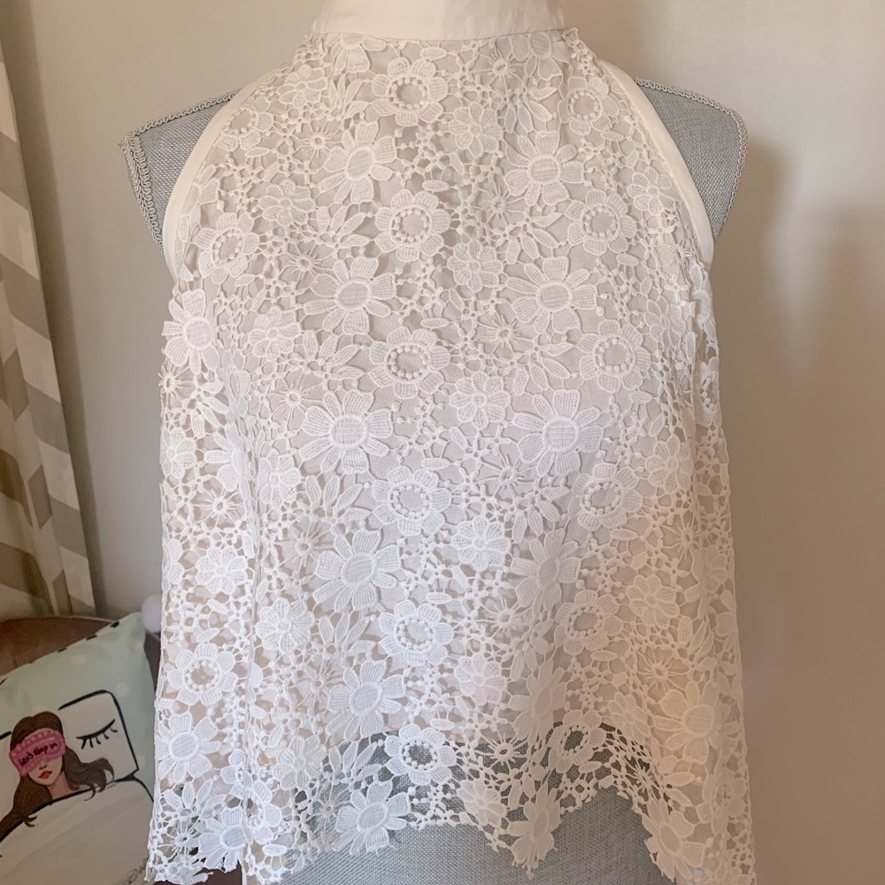 NWT White Lace Halter Crop Top by Grecia Boutique